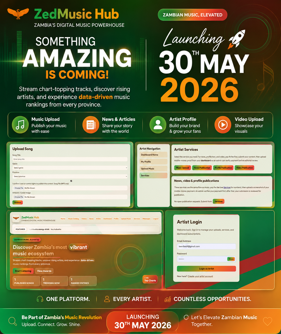 ZedMusic Hub is a digital music and social platform.